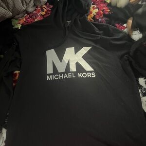 Michael Kors Black Hoodie with Silver Logo